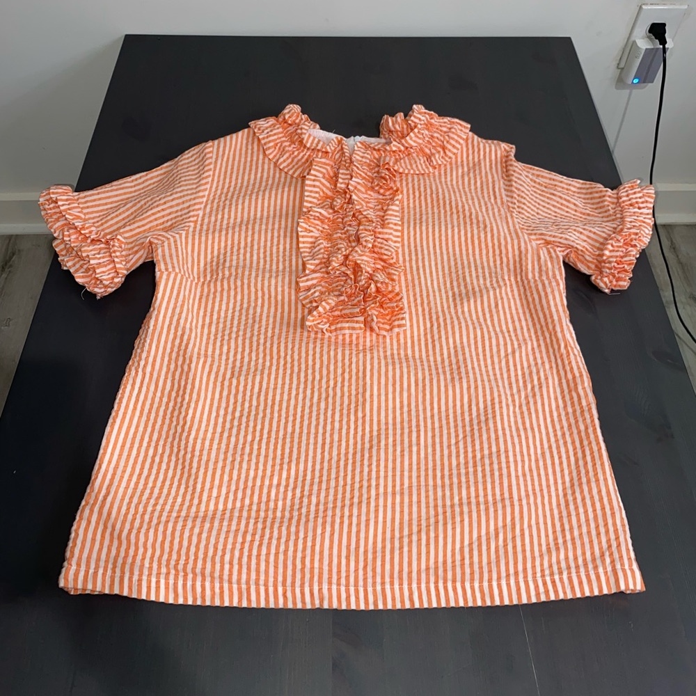 Elizabeth Wilson striped top with ruffles